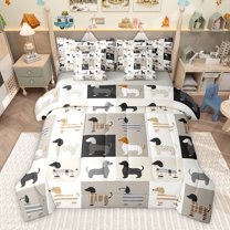 Castle Fairy Cute Dachshund Twin Bedding Sets,Cartoon Animal Dog Bedding Comforter Set
