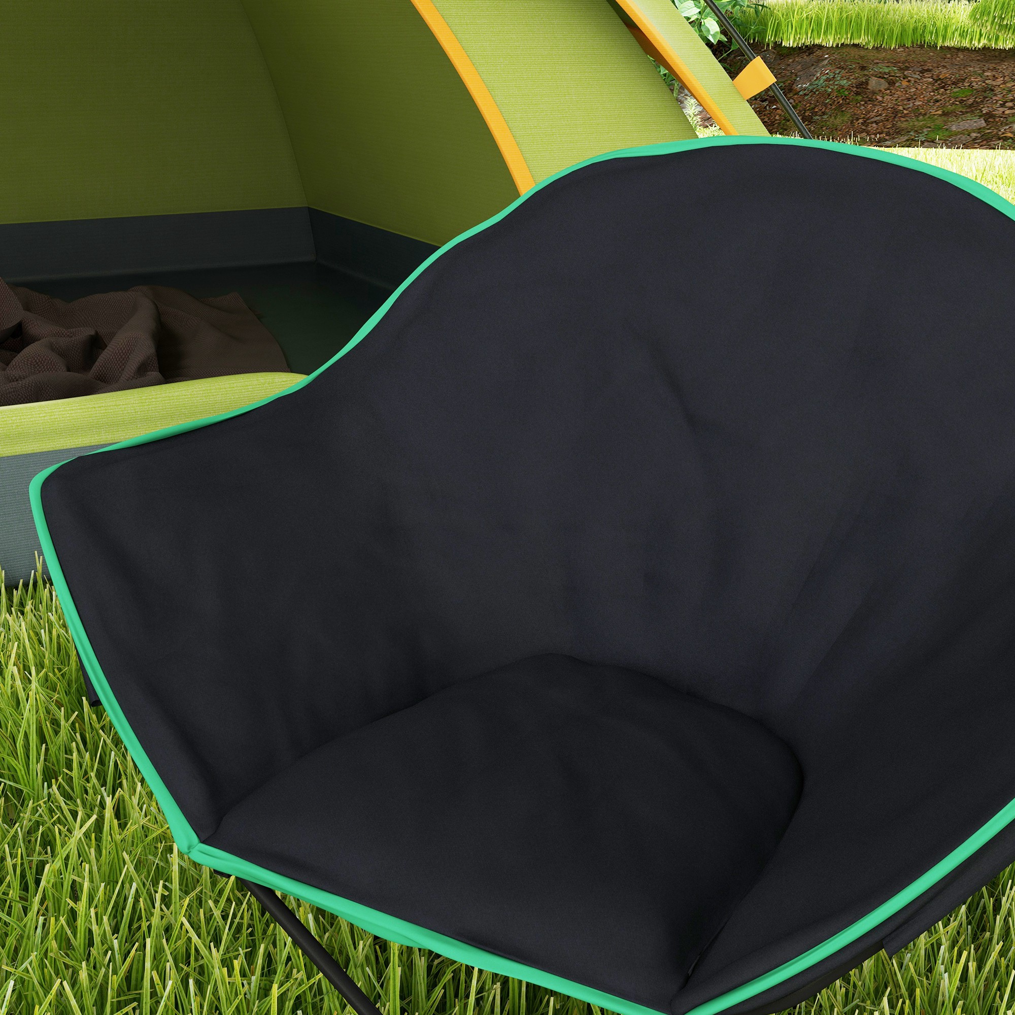 Soldes d'été 2026 : Outsunny Chaise de camping pliante rembourrée - porte- gobelets, poches latérales rangement, sac isotherme - sac transport inclus - gris noir pas cher Soldes d'été 2026 : Outsunny Chaise de camping pliante rembourrée - porte- gobelets, poches latérales rangement, sac isotherme - sac transport inclus - gris noir pas cher