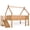Natural+Shelves, variant on Bellemave Twin Size Loft Bed with Slide and LED Lights, Wood House Roof Low Loft Beds Frame with Ladder, Under Bed Storage, No Box Spring Needed(White)