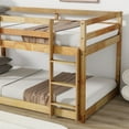 thumbnail image 3 of Miniyam Wood Twin over Twin Bunk Bed for Kids, Oak, 3 of 7
