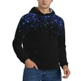 thumbnail image 2 of Daiia Black Blue Glitter Sparkles for Men's Fashion Hoodies & Sweatshirts with Kangaroo Pocket Hooded Sweatshirt Breathable & Moisture Wicking-X-Large, 2 of 7