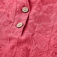 thumbnail image 6 of Women's Casual Solid Color Cotton Linen Embroidered Pants Suit Set, 6 of 8