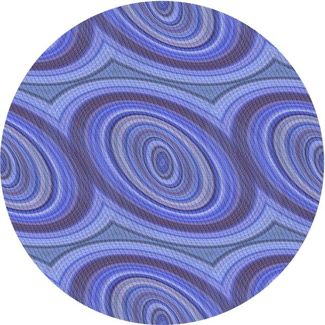 Ahgly Company Tapis d'Intérieur Ronds Transitionnels Bleu Ciel Lavables à la Machine, 3 Pieds Rond