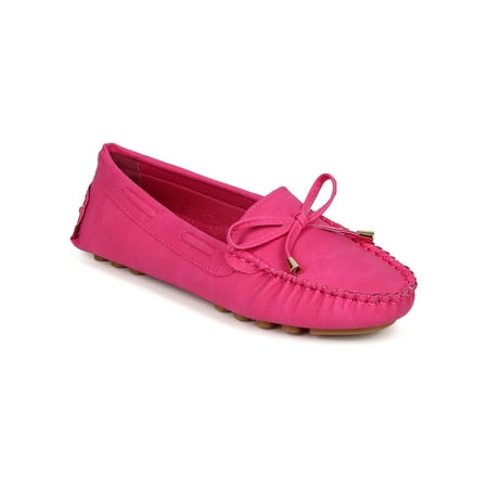 Image of New Women Misbehave Shania-1 Leatherette Bow Tassel Slip On Moccasin Flat