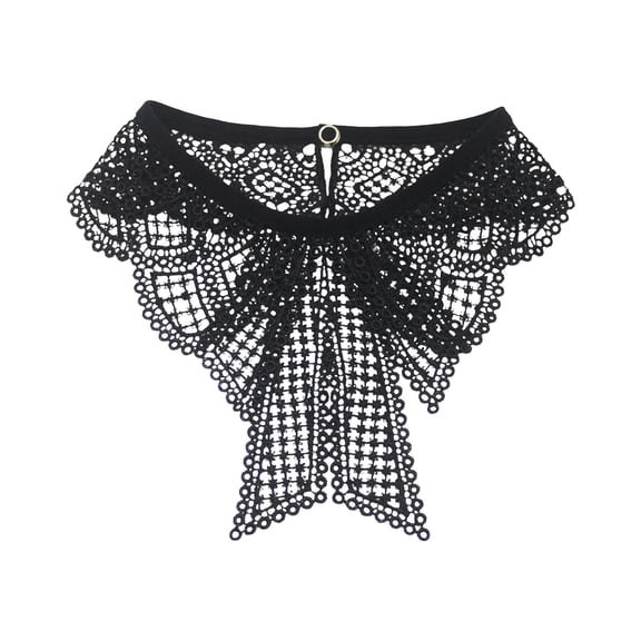 Oplxuo Retro Womens Shawl Embroidered Hollow Out Lace Floral Fake Collar False Collar