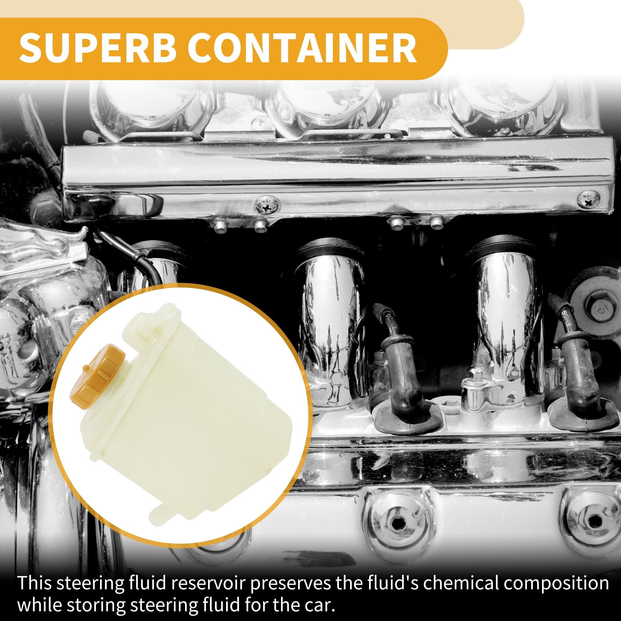 Unique Bargains Power Steering Reservoir for Ford Escort 1993-1999 Plastic Beige