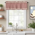thumbnail image 2 of Country Star Plaid Kitchen Curtain Valances for Windows Farmhouse Short Curtains, Retro Red American Farm Barn Berry Rod Pocket Valance Curtain for Bedroom Cafe Living Room 60"x18", 2 of 8