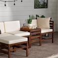 thumbnail image 4 of 5-Piece Modular Acacia - 3 seat + Ottoman + Side Table - Dark Brown, 4 of 16
