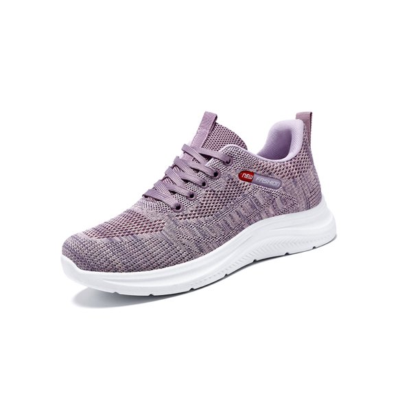 Daeful Chaussures Athlétiques pour Femmes Espadrilles en Maille à Lacets Chaussure de Course Marche Légères Antidérapantes Espadrilles Sport Violet 6