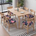 thumbnail image 6 of Pioneer Flower Seat Covers for Dining Room Chairs Set Of 6,Stretch Printed Washable Chair Seat Cover with Elastic Ties and Button,Removable Waterproof Couch Cushion Covers, 6 of 6