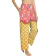 thumbnail image 2 of Xecao Pink Ice Cream Women's Straight Lounge Pajama Pants: The Epitome of Relaxed Sleepwear, 2 of 9