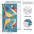 thumbnail image 2 of Cute Birds with Christmas Hats Hand Towel Absorbent Bath Towels for Bathroom Sports Gym 28" x 14" Set of 2, 2 of 8