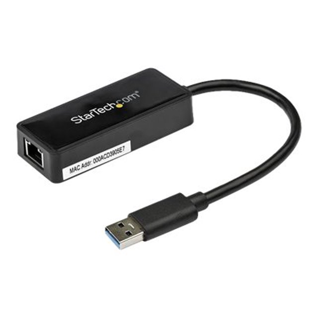 StarTech.com USB 3.0 Ethernet Adapter - USB 3.0 Network Adapter NIC with USB Port - USB to RJ45 - USB Passthrough (USB31000SPTB) - Network adapter - USB 3.0 - Gigabit Ethernet - black - for P/N: TB33A1C