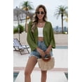 thumbnail image 4 of Zeagoo Womens Summer Crochet Cardigan Sweaters Lightweight Open Front 3/4 Sleeve Batwing Kimono Boho Knit Cover Ups, 4 of 5