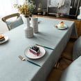 thumbnail image 3 of Enova Home High Quality Tablecloth, Thick Rectangle Cotton and Linen Water Resistant Table Protector Cover for Dining Table Decoration (Light Grey) -  54" x 78", 3 of 7
