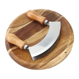 Ulu Knife Alaska Cutlery And Chopping Bowl Set Bundle With Ulu Knife  Sharpener, This Ulu Knife Can Be Used As Mezzaluna Chopper, Bolo Rolling  Knife And Chopped Salad Tool. 