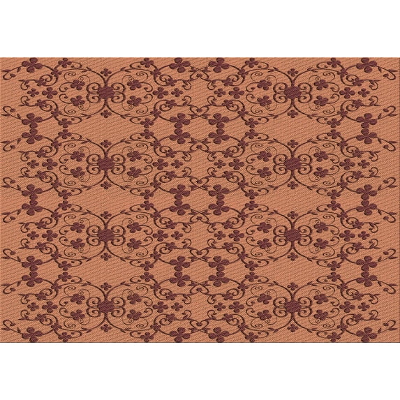 Ahgly Company Machine Washable Indoor Rectangle Transitional Fire Brick Red Area Rugs, 7' x 9'