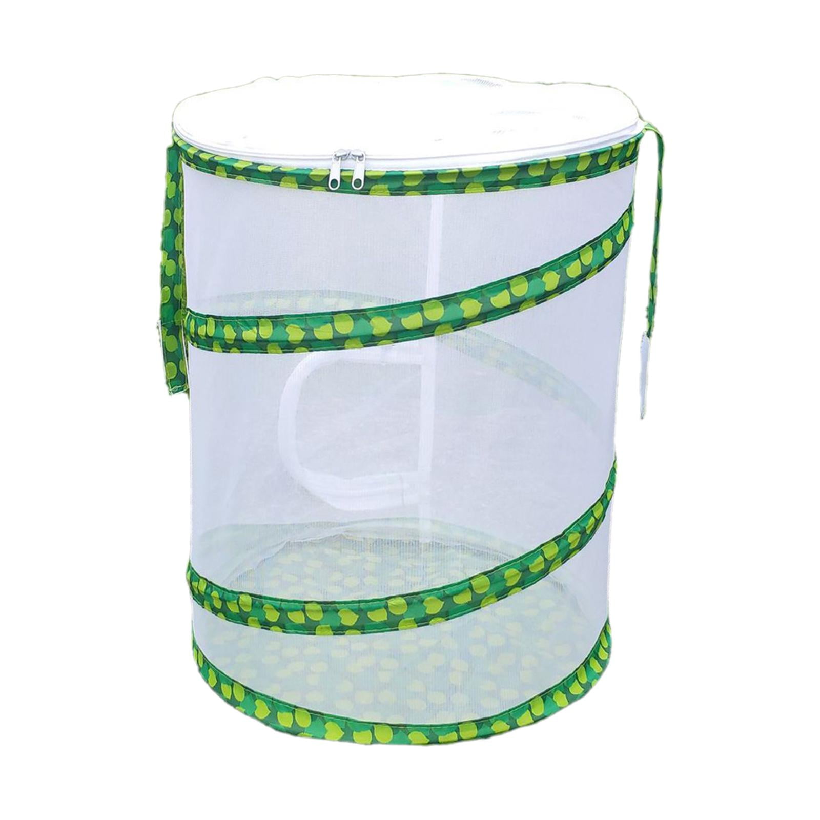 Cage à Papillons Pliable 25x25x25 Cm – Enclos En Maille Pour Chenilles – Intérieur/Extérieur – Avec Porte Zip