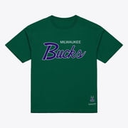 Men's Mitchell & Ness Green Milwaukee Bucks Vintage Wordmark T-Shirt