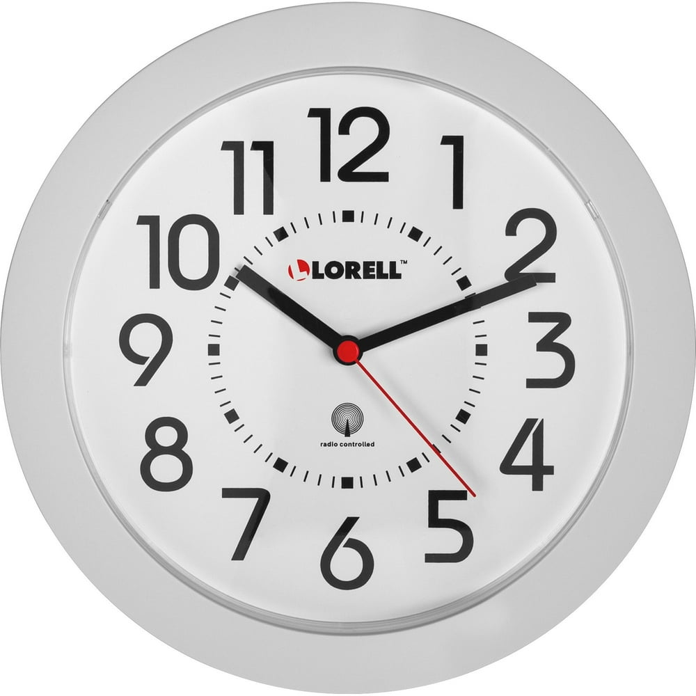 Lorell, LLR60985, Radiocontrolled 9" Round Wall Clock, 1