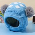 thumbnail image 2 of CPNG Toddler Beanie Baby Kids Fleece Lined Knitted Beanie with Face Mask & Pom Pom Warm Winter Hat Knit Cap for Boys Girls Soft Cozy Infant Hat, 2 of 5