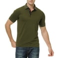 thumbnail image 3 of Damipow Mens Polo Shirts Short Sleeve Regular Fit Fashion Designed Golf Polo Shirt,Green M, 3 of 6