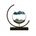 thumbnail image 1 of YOPTOP Sands of Time Lamp, Moving Sand Art Picture 3D Round Sand Picture Lamp 3 Colors Art Light with Stand Relaxing Desktop Home Decor and Office,Black Frame   Blue Sand, 1 of 5