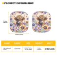 thumbnail image 6 of Jeiento Hippie Flower Highland Cow Car Window Shades Foldable Automotive Interior Accessories for Sun Protection Heat and UV Rays That Keeps Vehicle Cool Universal Fit Most Cars Men, 6 of 7