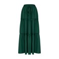 thumbnail image 7 of Tnhcen Women's Maxi Skirt Elastic Waist Drawstring Pockets Ruffle Trim Solid Color Plus Size Skirt S-2XL Casual Long Skirt for Women Beach Boho Skirt Summer Skirts, 7 of 7