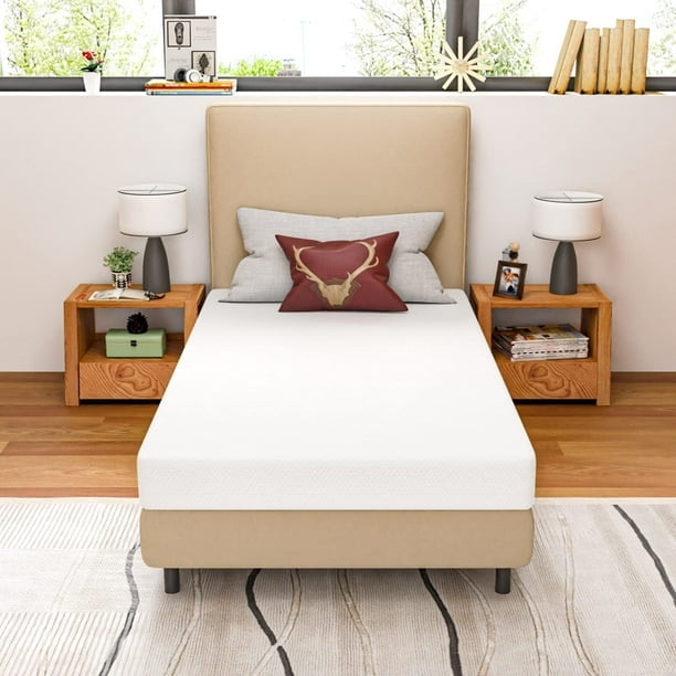 Twin Size Mattress,6 Inch Bamboo Charcoal Infused Cooling Gel Memory