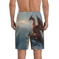 thumbnail image 6 of KLL Red Dragon Mountain Sunrise for Men's 1-Pack Shorts,Sleep Pajama Shorts for Men Soft Pj Shorts Men's Pajama Bottoms Sleepwear -Medium, 6 of 7