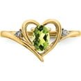 thumbnail image 5 of 14K Yellow Gold Peridot And Diamond Heart Ring (Size 7) Made In India xbs497, 5 of 5
