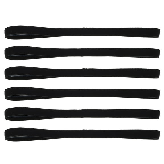 WRITWAA 6Pcs Anti Skid Elastic Men Headband Black Sweatband for Running Basketball and Football