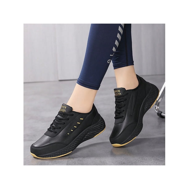 Women's Slip-Resistant Sports Shoes With Leather Upper And Soft Sole For Traveling, Spring And Winter Casual Shoes