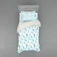 thumbnail image 2 of Ambesonne Ocean Bedding Set 4 Pcs, Jumping Dolphin, Queen, White Blue Grey, 2 of 3