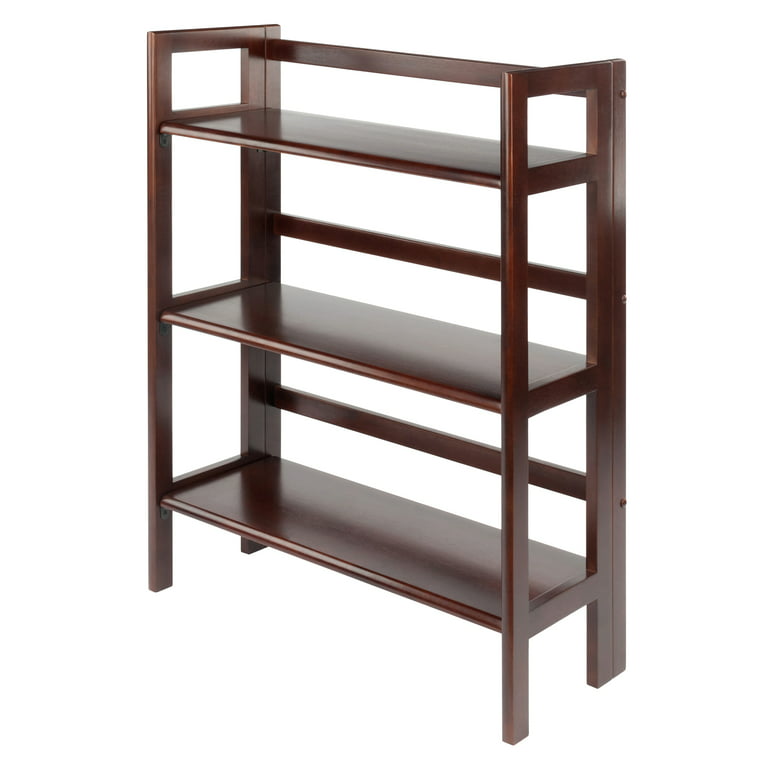 Winsome Wood Terry 3 Tier Foldable, Collapsible Wooden Bookcase