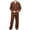 Brown A, variant on Ashirexll Two Piece Sets, Mens Pajamas Set, Casual Turndown Collar Print Long Sleeve Pajama Set For Men With Elastic Waist