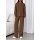 thumbnail image 5 of Conjunto Deportivo PRETTYGARDEN Marrón Manga Larga Pantalón Ancho Loungewear Talla L, 5 of 8