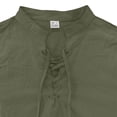 thumbnail image 4 of Mens Linen Short Sleeve Shirt Casual Button Down Top Breathable Summer Loose Fit Tunic Tee for Beach Vacation Travel Out Army Green 3XL, 4 of 4