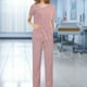 thumbnail image 5 of Conjunto de uniformes para mujer, pantalones superiores de enfermera, trajes de trabajo de médico, ropa cómoda para el de mascotas, SPA, Rosa Macarena Pantalones médicos de enfermera, 5 of 7