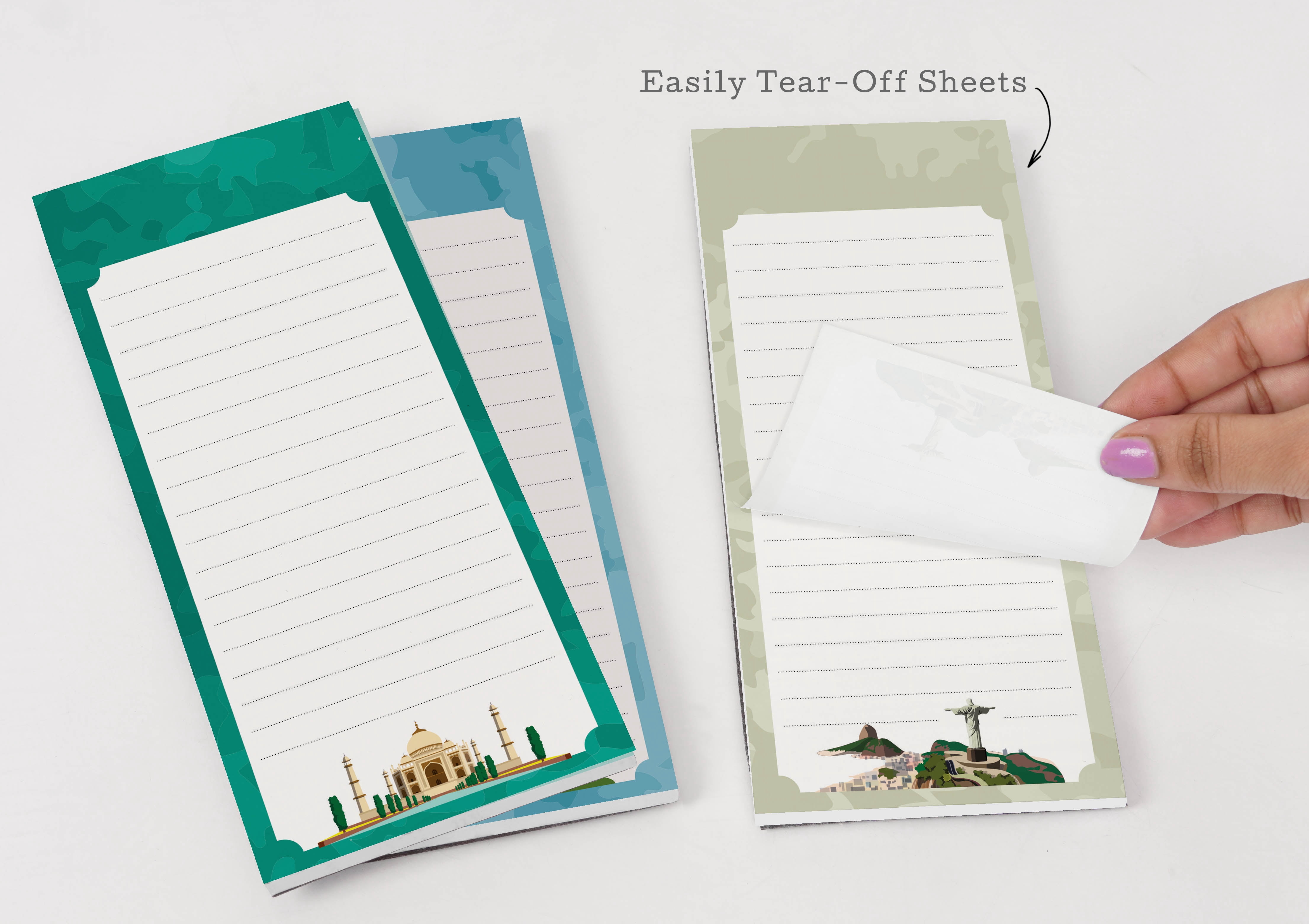 Inkdotpot Pack of 3 Magnetic Fridge To-Do List Notepads- Magnetic Memo Pads For Refrigerator-(50 Sheets Each)-TD