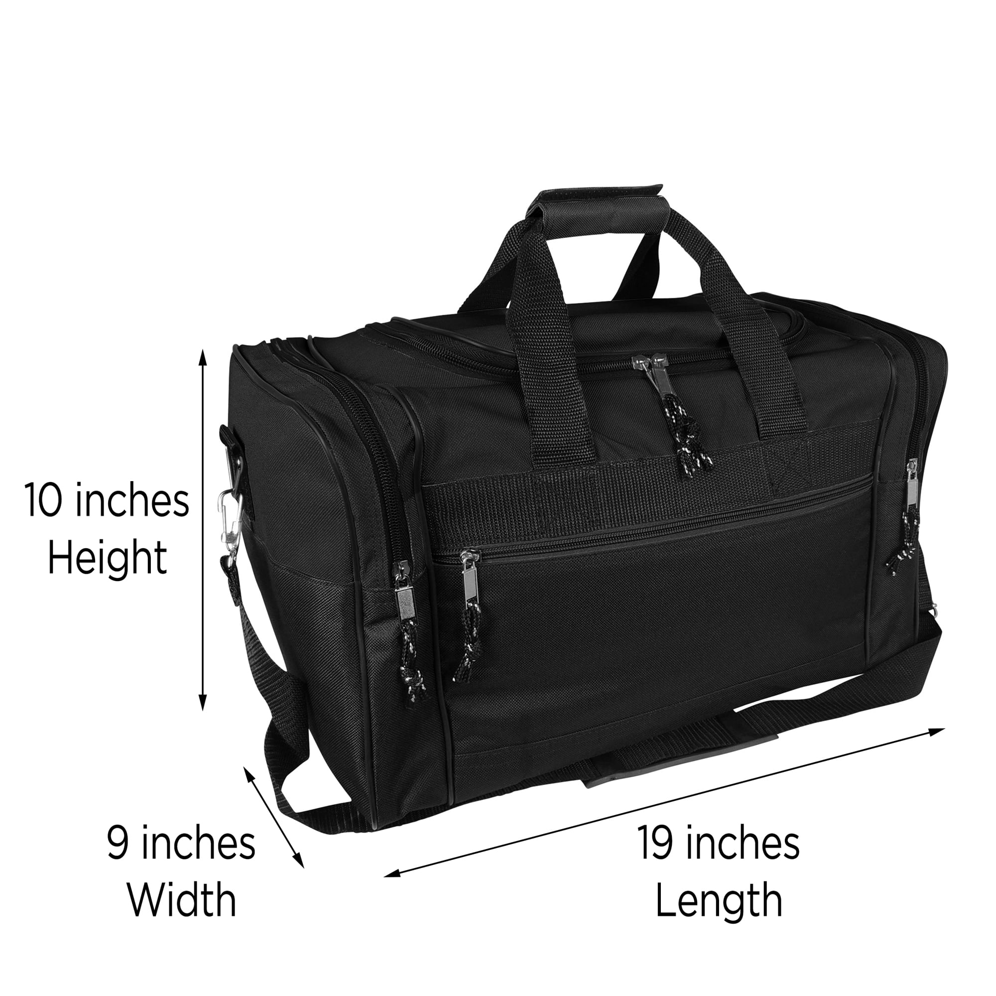 DALIX 17" Blank Duffel Bag Duffle Travel Size Sports Durable Gym Bag in Black