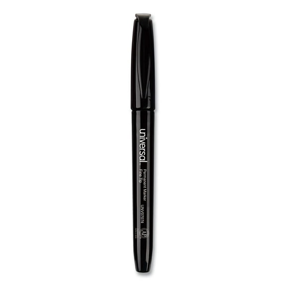 Universal UNV07074 Fine Bullet Tip Pen-Style Permanent Marker - Black (60/Pack)