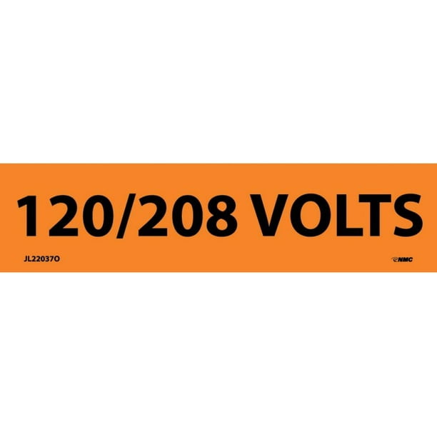 Nmc Signs Jl237o 1 8 Volts Electrical Marker 1 125 X 4 5 Pressure Sensitive Vinyl 0045 Walmart Com Walmart Com