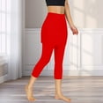 thumbnail image 3 of Leggings de Sport pour Femmes - Jupe de Yoga Taille Haute avec Shorts Intégrés pour Tennis/Gym, Leggings Rouges pour Femmes Skorts Athlétiques Gym Tennis Yoga Leggings Taille Haute avec Jupes, 3 of 8