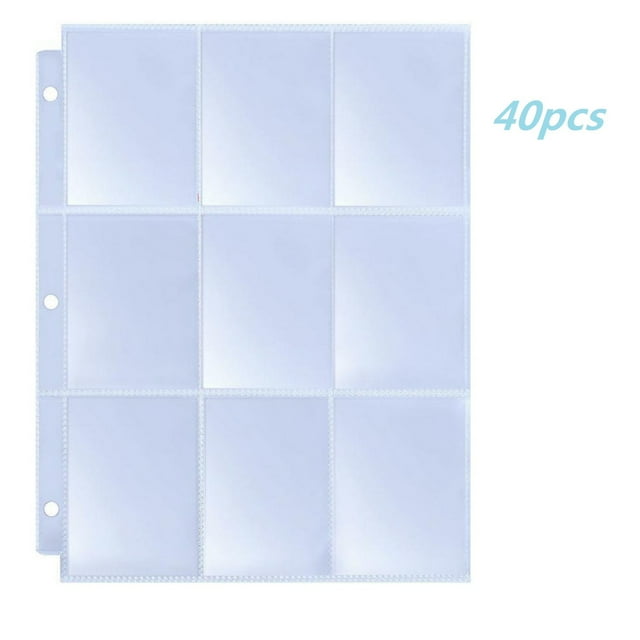 LSLJS Transparent Jiugongge 3 Hole Positive and Negative Card Sleeve Loose Leaf, Home Accessories