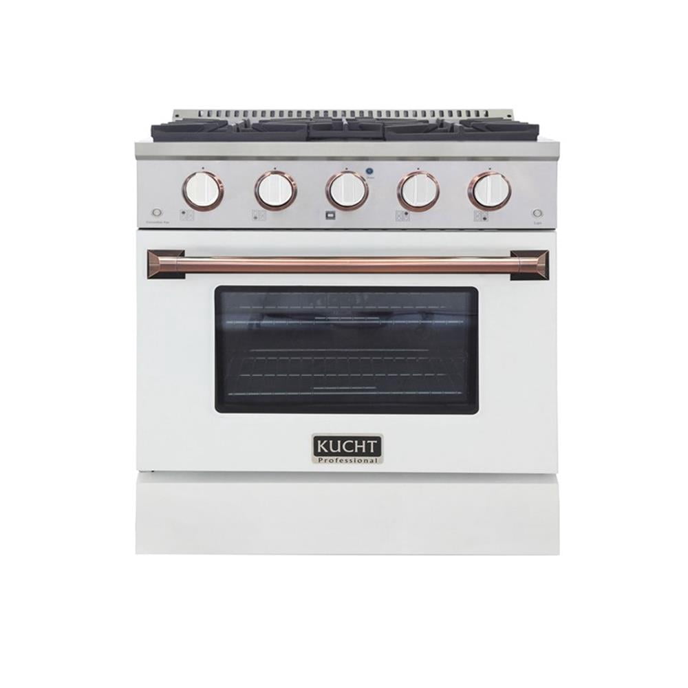 Pemberly Row 30" 4.2 cu .Dual Fuel Range Natural Gas in Rose Gold Handle