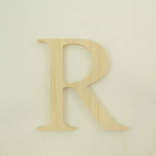 Package of 1, 12 Inch X 1" Thickness Baltic Birch Wood Letter "R" in The Times New Roman Font | Thick | Upper Case for Art & Craft Project, Made in USA