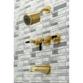 thumbnail image 3 of Kingston Brass KBX8137DKL Kaiser Three-Handle Tub and Shower Faucet, Brushed Brass, 3 of 5