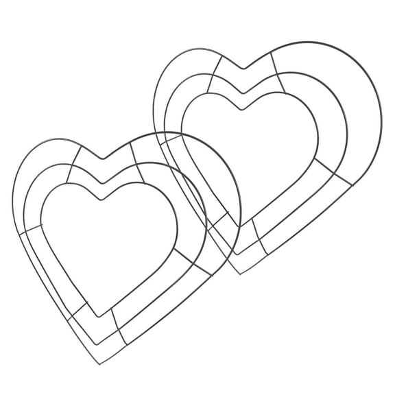 MLINS 2pcs Black Heart Shaped Wire Garland Accessories Diy Wreath Frame Heart-Shaped Metal Wire Garland Valentine'S Day Heart Wreath Form